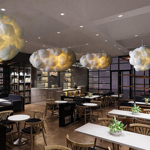 <span class=keywords><strong>Lampadario</strong></span> LED Moderno a Forma di <span class=keywords><strong>Nuvola</strong></span> in Cotone Bianco per Bar, Caffè e Sala da Pranzo - Product Image 5