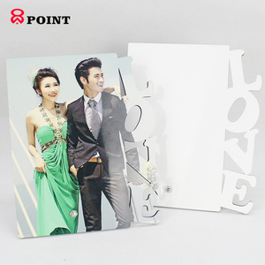Panneau <span class=keywords><strong>photo</strong></span> en bois vierge pour sublimation, épaisseur 5 mm, découpe laser, motif LOVE, personnalisable avec photos imprimables - Product Image 2