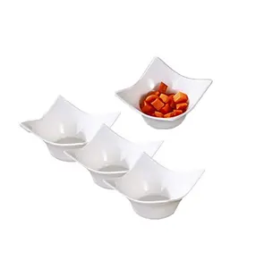 Condimenti salsa di soia in alta qualità piccola corona quadrata a forma di piattino rotondo in ceramica bianca