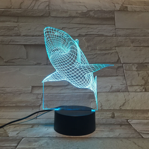 Trẻ em phòng trang trí nội thất quang cá mập mới lạ illusion ánh sáng ban đêm 3d led lampara - Product Image 2
