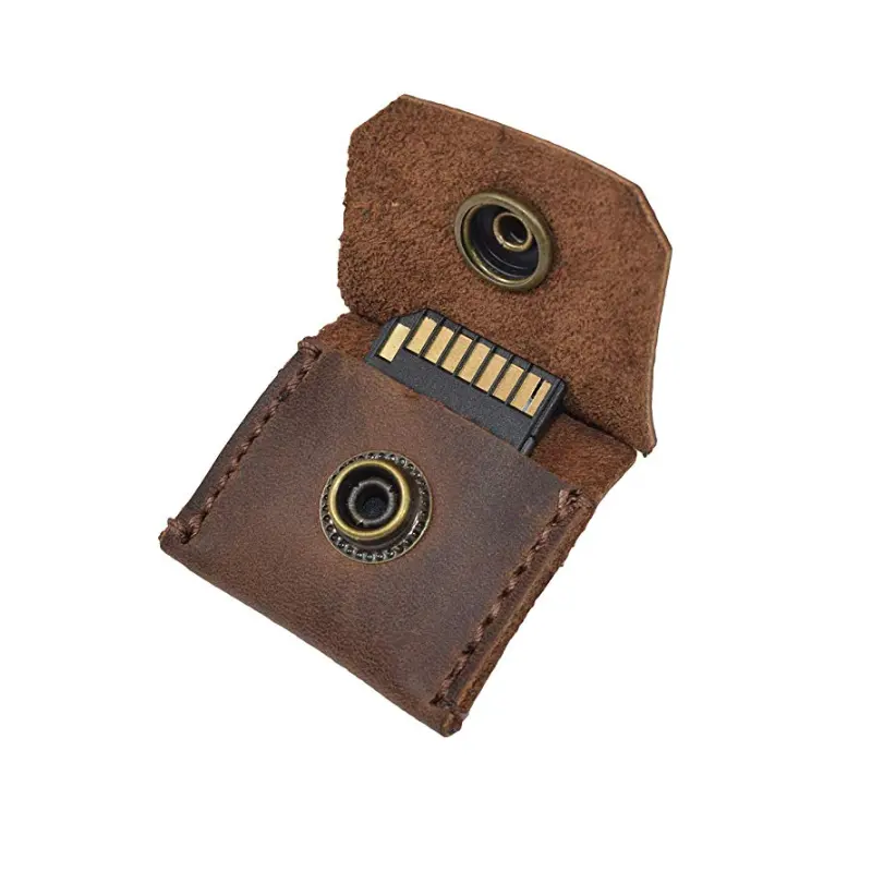 Leather Switch Cartridge Game Key chain/SD Card/Guitar Pick Holder Handmade
