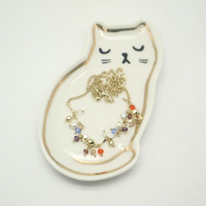 Plato de Cerámica Personalizado con Forma de Gato Dorado, Plato para Joyas, Regalo de Boda, Decoración del Hogar - Product Image 3