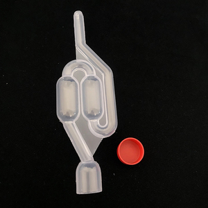 La esclusa de aire con tapa roja S-forma de doble burbuja de aire para vino <span class=keywords><strong>y</strong></span> <span class=keywords><strong>cerveza</strong></span> casera - Product Image 1