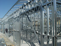 Structure en acier, ossature de poutres, villa, maison préfabriquée, préfabriquée légère, acier préfabriqué, pré-conçu, complexe hôtelier