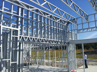 Structure en acier, ossature de poutres, villa, maison préfabriquée, préfabriquée légère, acier préfabriqué, pré-conçu, complexe hôtelier