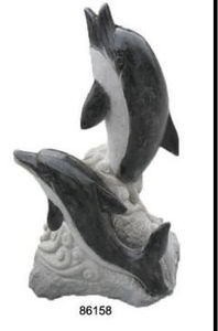 Аквариумные украшения, уличное украшение, карвинги для садовых животных, Розовый Черный Мраморный Дельфин - Product Image 5
