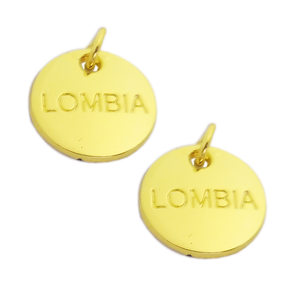 Ciondolo Charm in Metallo Personalizzato con Logo in Oro e <span class=keywords><strong>Argento</strong></span>, Forma Rotonda, Etichetta <span class=keywords><strong>per</strong></span> Gioielli da Appendere al Bracciale - Product Image 2
