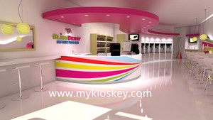 Custom bevroren yoghurt kiosk winkel meubels/winkel decoratie/winkel interieur voor koop