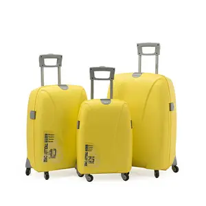 18 22 26 inch PP trolley bag hand carry on fashionable 3 piece suitcase sets unisex yellow design luggages