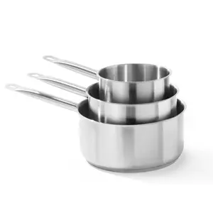 Kitchenware Cooking Pot Sauce Pan Stainless Steel Cover Metal Glass Stove Feature Material