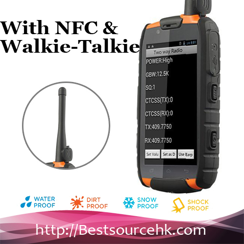 Alibaba китай четырехъядерных процессоров 4 дюймов outdoort nfc прочный телефон уоки-токи 3g мобильный wifi мобильный телефон