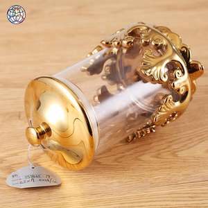 उच्च गुणवत्ता अद्वितीय कलात्मक शैली सोना चढ़ाना कैंडी ग्लास कंटेनर सिरेमिक भंडारण जार - Product Image 6