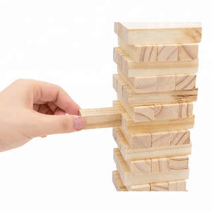 Jouet de construction en <span class=keywords><strong>bois</strong></span> <span class=keywords><strong>Tour</strong></span> à empiler - 50 pièces Blocs d'empilage numérotés Ensemble éducatif sur le thème des bâtiments modernes - Product Image 1