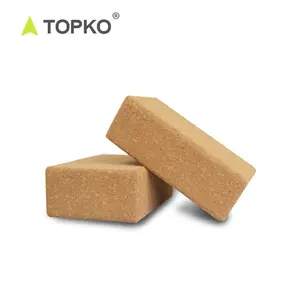 TOPKO 工厂批发私人标签打印健身天然软木瑜伽块