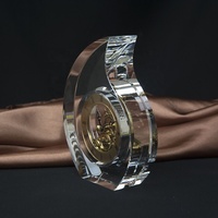 Horloge de table en cristal mécanique transparente K9 HDW en gros pour la décoration de la maison