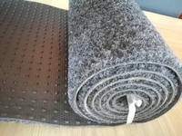 Tapis de voiture en velours polyester non tissé de couleur GRIS avec dos en PVC TPR
