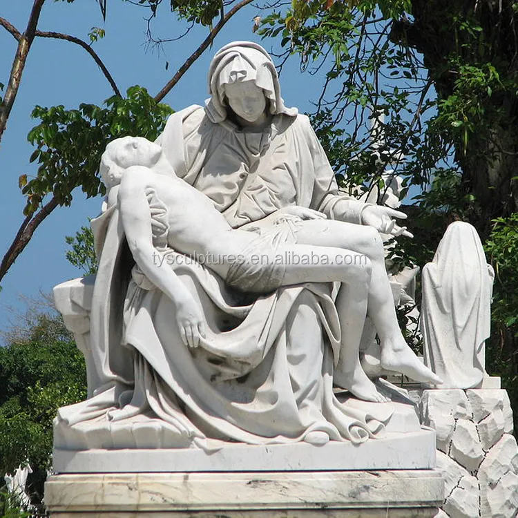 Estatua de mármol blanco de la famosa tumba stone, <span class=keywords><strong>escultura</strong></span> de la Virgen y Jesús
