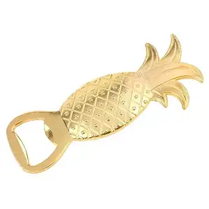 brass gold plated metal pineapple bottle opener