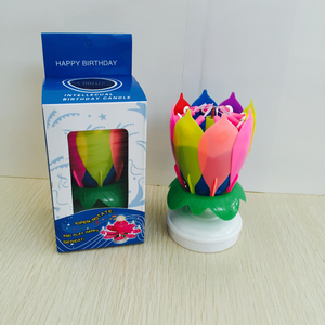 <span class=keywords><strong>Bougie</strong></span> d'<span class=keywords><strong>anniversaire</strong></span> musicale Lotus - Cire de paraffine colorée et scintillante pour les célébrations de Diwali et d'Halloween - Product Image 2