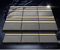Benzersiz tasarım premium fayans mozaik paslanmaz çelik altın + siyah backsplash fayans mozaik