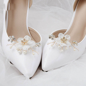 Accesorios para zapatos de flores de tela para bodas y fiestas de fantasía para mujer