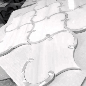 2019 <strong>Best</strong> Popular Dolomite <strong>Marble</strong> and Mother of Pearl Water Jet Arabesque Mosaic - Product Image 3