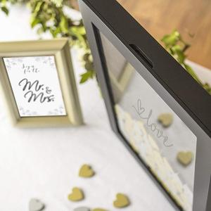 Custom <strong>Personalised</strong> Alternative Wood <strong>Wedding</strong> <strong>Guest</strong> <strong>Book</strong> with Wooden Hearts - Product Image 6