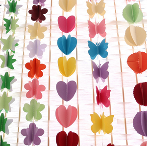Globus transparent rope Tassel fringe 3D flower garland paper Globus pendant - Product Image 1