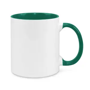 Tasse vintage en porcelaine avec poignée en D, mug droit, classique, deux couleurs, imprimé personnalisé, pour hommes et femmes