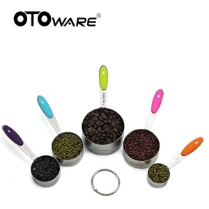 Thân thiện với môi thép không gỉ đo ly và thìa đặt bao gồm muỗng cà phê và muỗng canh với Silicone xử lý để sử dụng nhà - Product Image 6