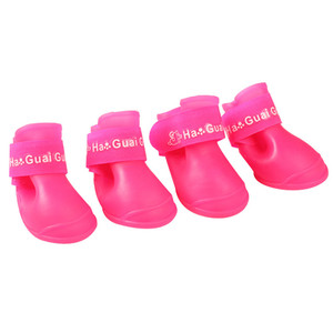 <span class=keywords><strong>Botas</strong></span> de goma antideslizantes para cachorros, zapatos impermeables de lluvia para mascotas, 4 unids/lote - Product Image 3