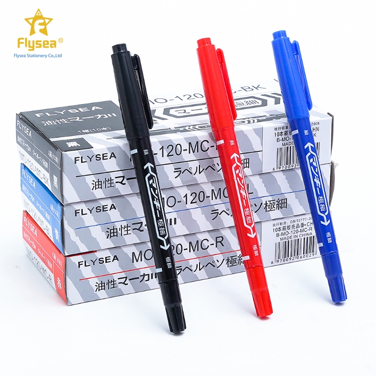 Flysea custom color double tip permanent marker pen