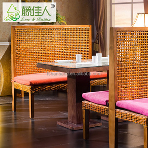 Juego de desayuno de esquina de madera maciza clásica, nuevo diseño, mesa de cafetería, banco, silla, cabina - Product Image 2
