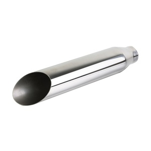 Punta de escape cromada para diésel con corte en ángulo, entrada de 2.25 pulgadas, salida de 3.5 pulgadas, longitud de 18.00 pulgadas - Product Image 4