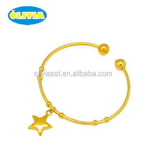 Infinito de joyería de moda de acero inoxidable encanto de la estrella llanura de oro blanco brazalete pulsera - Product Image 1