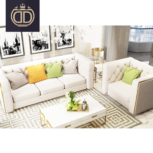 Italiana Moderna tela blanca sofá seccional diseño Sala sofá nuevo modelo lujo tufted sofá conjuntos - Product Image 3
