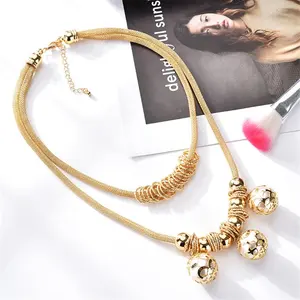 ball layers chain dubai vogue gold jewelry necklace