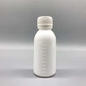 OEM Sterile HDPE 100ml cough syrup bottle plastic caps 28mm