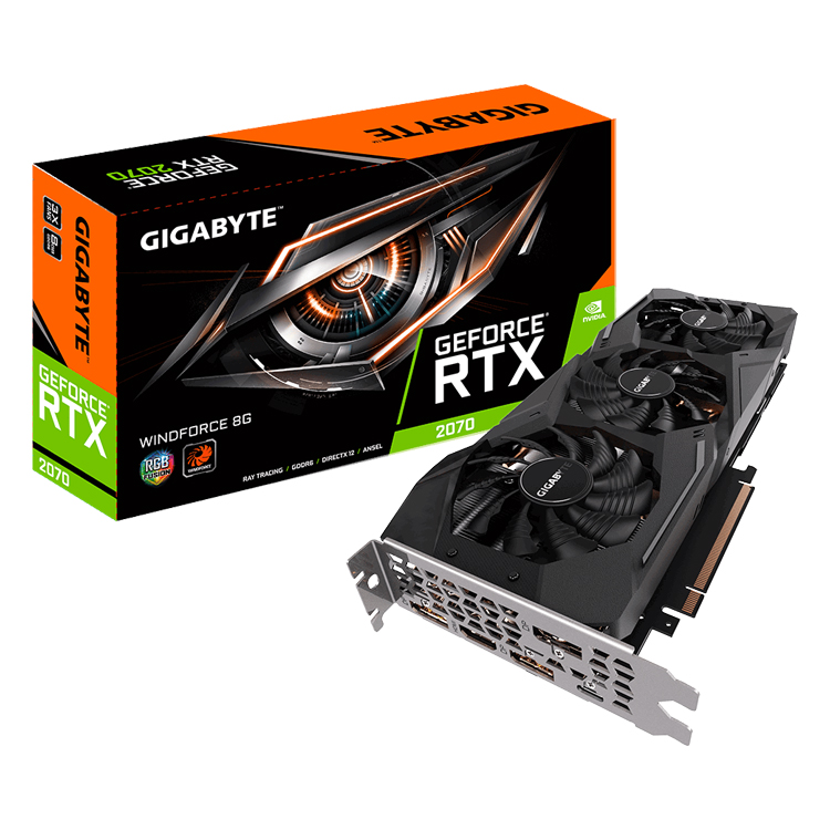 GIGABYTE GeForce RTX 2070 8G Graphics Card, 256-Bit GDDR6, PCI