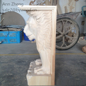 <strong>Wood</strong> Material Customized lion Corbel and Carved Technique Wooden Corbels <strong>Handcraft</strong> Carvings lion <strong>Column</strong>