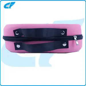 Kunden spezifisches Logo Runder BH-Koffer Modischer <span class=keywords><strong>EVA</strong></span>-BH-Aufbewahrung koffer aus Satin-Stricks toff - Product Image 3