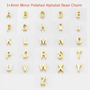 Stainless Steel Gold Plated <strong>Alphabet</strong> <strong>Letter</strong> Charms