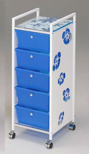 Cajones con diseño floral y carrito de baño de hierro - Product Image 3