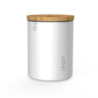 DHPO-Juego de contenedores de cerámica con tapa de bambú y silicona, recipiente de café para almacenamiento de cocina