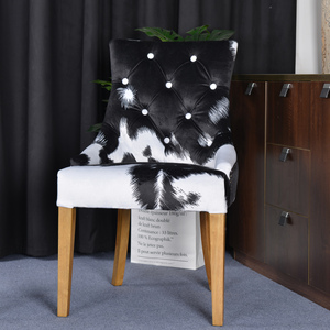 Silla <span class=keywords><strong>de</strong></span> oficina con patas <span class=keywords><strong>de</strong></span> madera, taburete a rayas <span class=keywords><strong>de</strong></span> cebra, silla <span class=keywords><strong>de</strong></span> comedor con remaches - Product Image 3