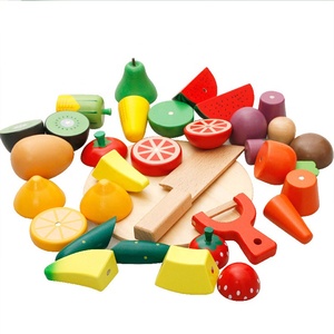 Jouets de cuisine en bois de cm, légumes <span class=keywords><strong>et</strong></span> fruits, jeu de coupe magnétique miniature - Product Image 3