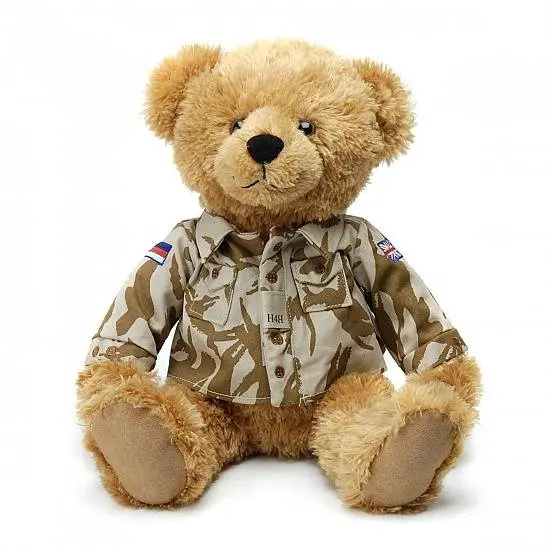Jouets ours coloré de l'armée en peluche, nouveau design OEM, logo personnalisé, peluche douce, ours en peluche avec uniforme militaire, 1 pièce
