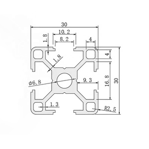 Bán buôn tzhif công nghiệp 6000 Series vuông nhôm đùn hồ sơ 3030 t khe cắm T3-T8 temper cắt & đấm dịch vụ - Product Image 4