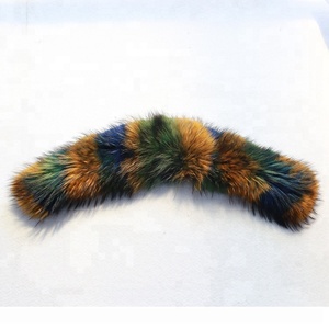 ฮู้ดขนสัตว์แรคคูนจริงสีสันสดใสสำหรับตัดเย็บเสื้อผ้า - Product Image 4