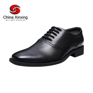 Chaussures en cuir noir mat chaussures formelles habillées pour hommes pour officier